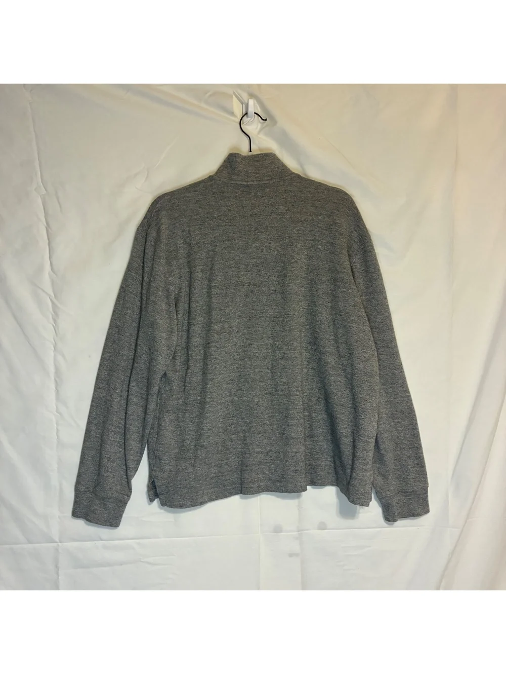 Polo Ralph Lauren Men's Gray Estate Rib Mock Neck Quarter Zip Pullover Size Med